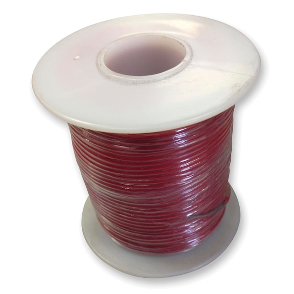 Frey Scientific Solid Conductor PVC Coated Hookup Wire, 20 Gauge, Red, 100 Feet - T20-2
