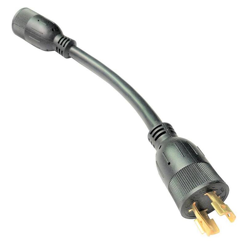 parkworld 1 ft. 10/3 3-Wire Generator 20 Amp 125/250-Volt 4-Prong Locking NEMA L14-20P to 3-Prong L6-20R Receptacle Adapter Cord - 885231