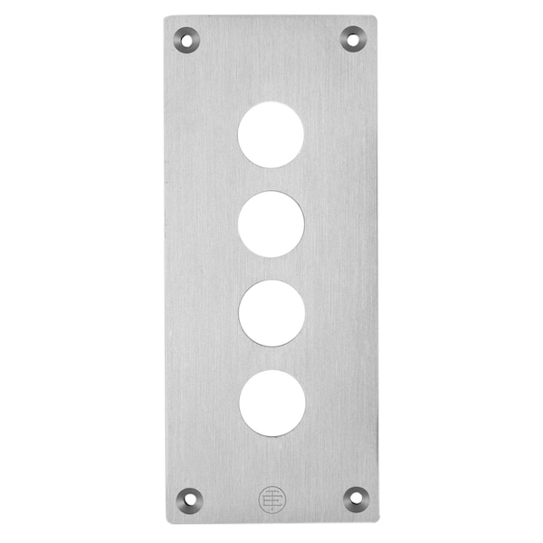 Placa frontal Schneider Electric con tornillos de fijación, Harmony XAP, metal, 4 recortes, 22 mm, 72 x 171 mm - XAPE304.