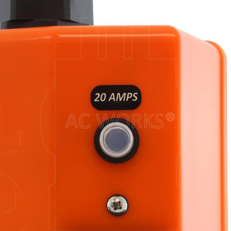 AC WORKS 30 ft. L21-20 Stringer Cord with 3 PDU Outlet Boxes (GFCI and Breakers) to 12 Outlets - L2120PDU-10-ABC