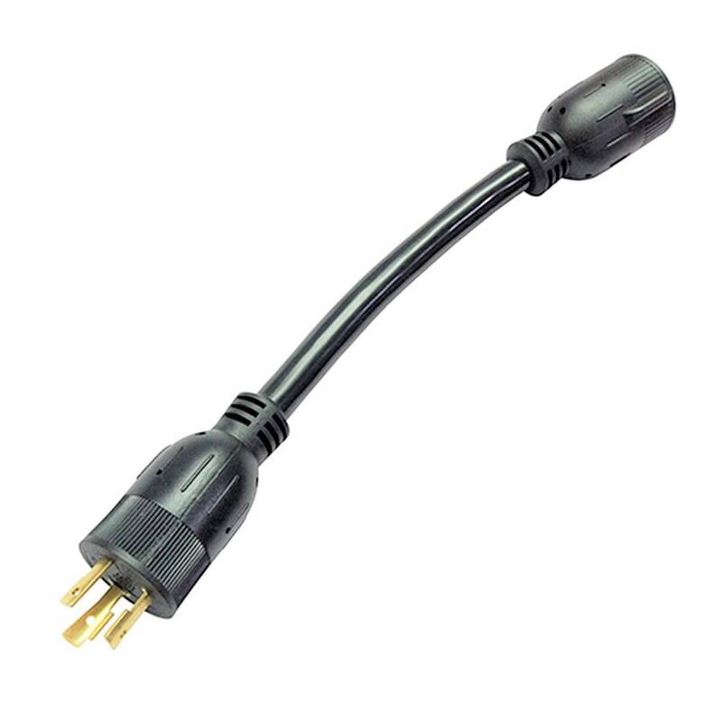 parkworld 1 ft. 10/3 3-Wire Generator 20 Amp 250-Volt 3-Prong Locking Plug NEMA L6-20P to 30 Amp Locking L6-30R Adapter Cord - 885132