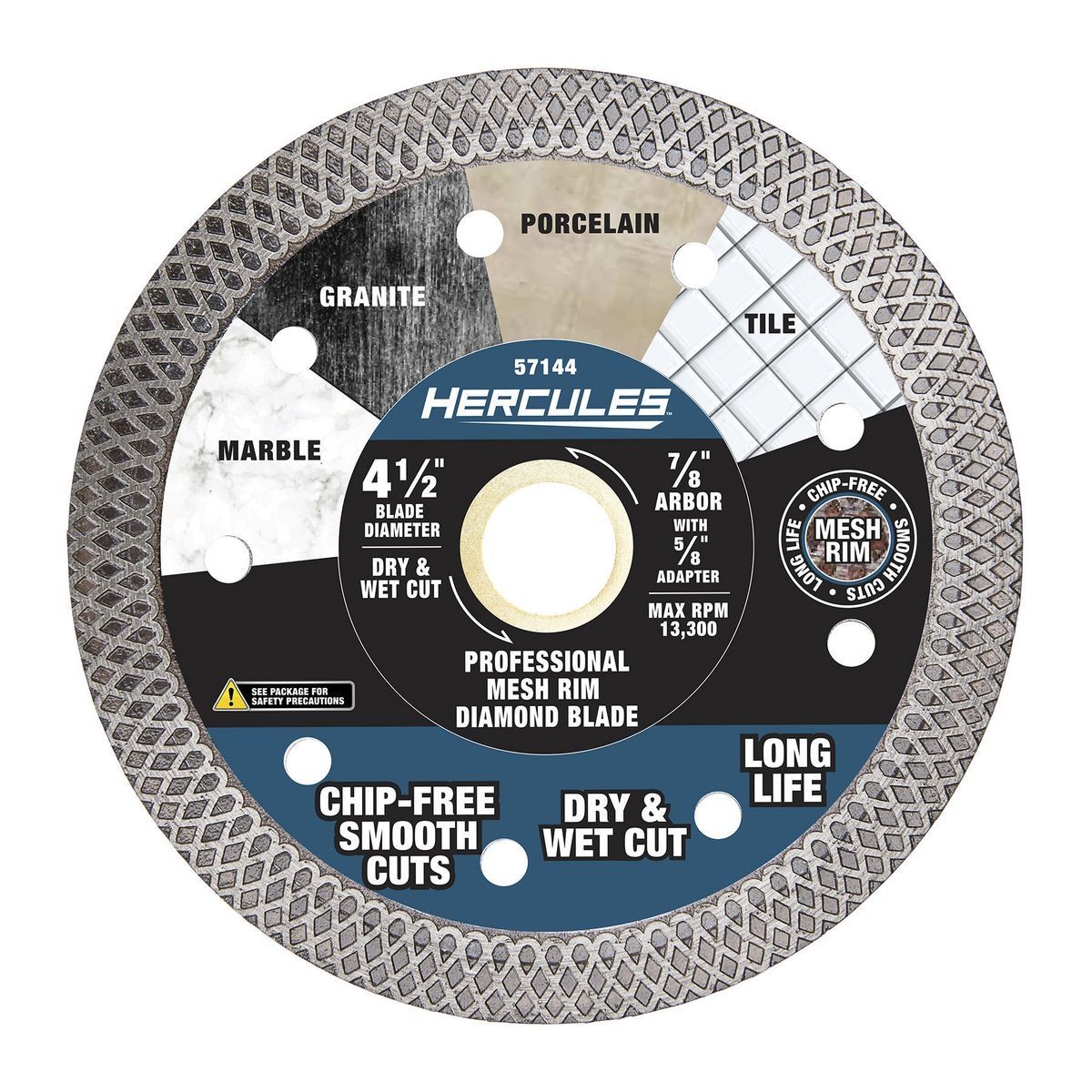 Hércules 4-1/2 pulgadas. Hoja de diamante de borde de malla profesional - 57144