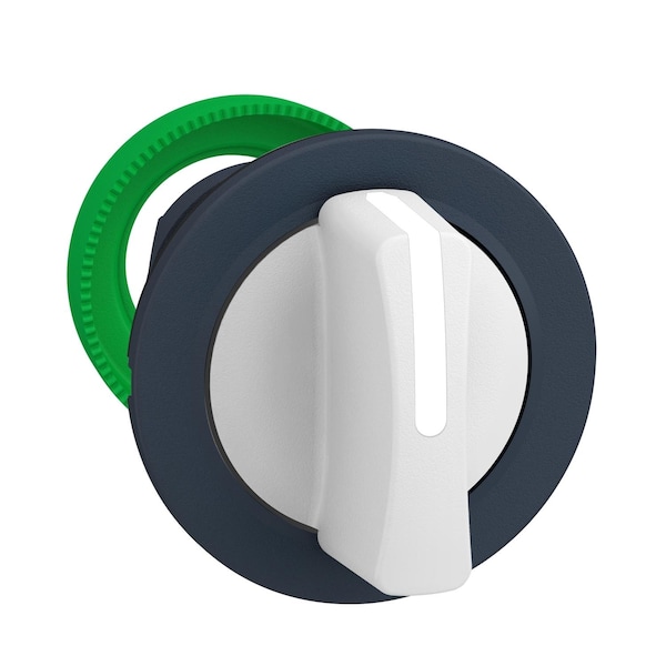 Selector de cabezal Schneider Electric para interruptor, Harmony XB5, montaje empotrado blanco de 3 posiciones en centro de retorno - ZB5FD501