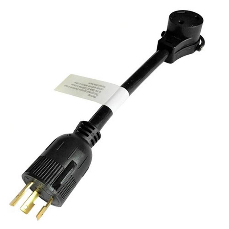 parkworld 1 ft. 10/3 Generator 30 Amp 125-Volt 3-Prong Locking L5-30P Plug to RV 30 Amp TT-30R Adapter Cord(NEMA L5-30P to TT-30R） - 691876