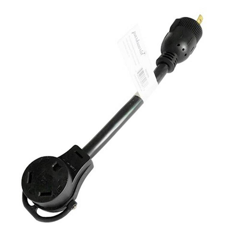 parkworld 1 ft. 10/3 Generator 30 Amp 125-Volt 3-Prong Locking L5-30P Plug to RV 30 Amp TT-30R Adapter Cord(NEMA L5-30P to TT-30R） - 691876