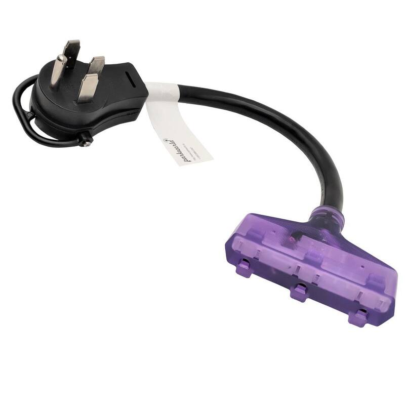 parkworld 1.5 ft. 125-Volt 30-Amp Generator Cord NEMA 14-50P Plug to (3 ) NEMA 5-15R 15 Amp Household Female Adapter Cord - 886245