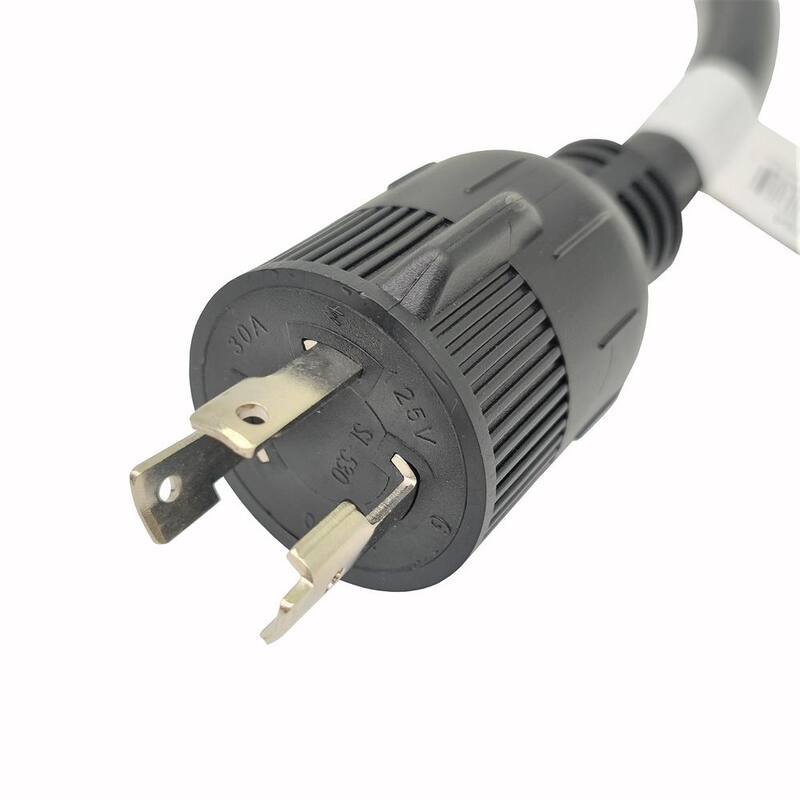 parkworld 1.5 ft. 10/3 3-Wire Generator 30 Amp 125-Volt 3-Prong Locking Plug NEMA L5-30P to 30 Amp Locking L6-30R Adapter Cord - 886764