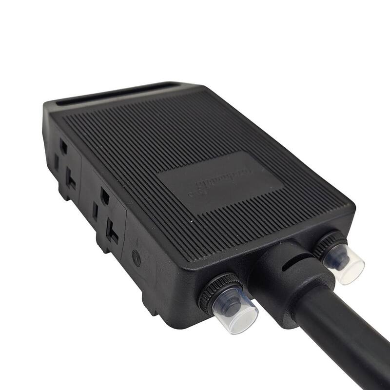 parkworld 1.5 ft. 4-Wire 125/250-Volt 4-Prong NEMA 14-60P Plug to (4) 5-20R/5-15R with (2) 20A Circuit Breakers Generator Cord - 61957A