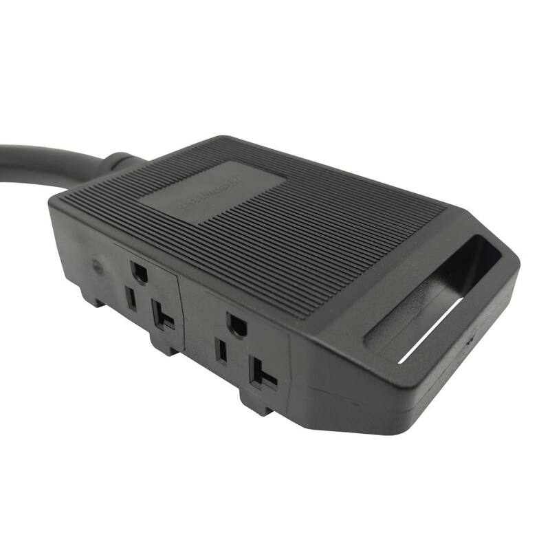 parkworld 1.5 ft. 4-Wire 125/250-Volt 4-Prong NEMA 14-60P Plug to (4) 5-20R/5-15R with (2) 20A Circuit Breakers Generator Cord - 61957A