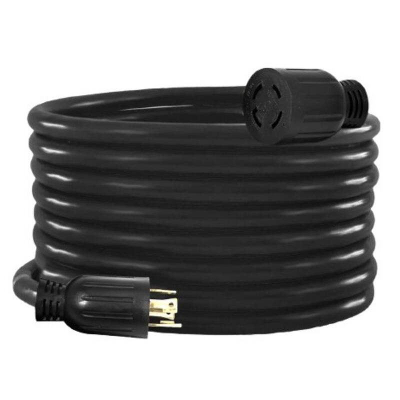 Etokfoks Heavy-Duty 20 ft. SJTW 30 Amp 125/250-Volt L14-30P to L14-30R Generator Extension Cord - MLSA04-3LT050