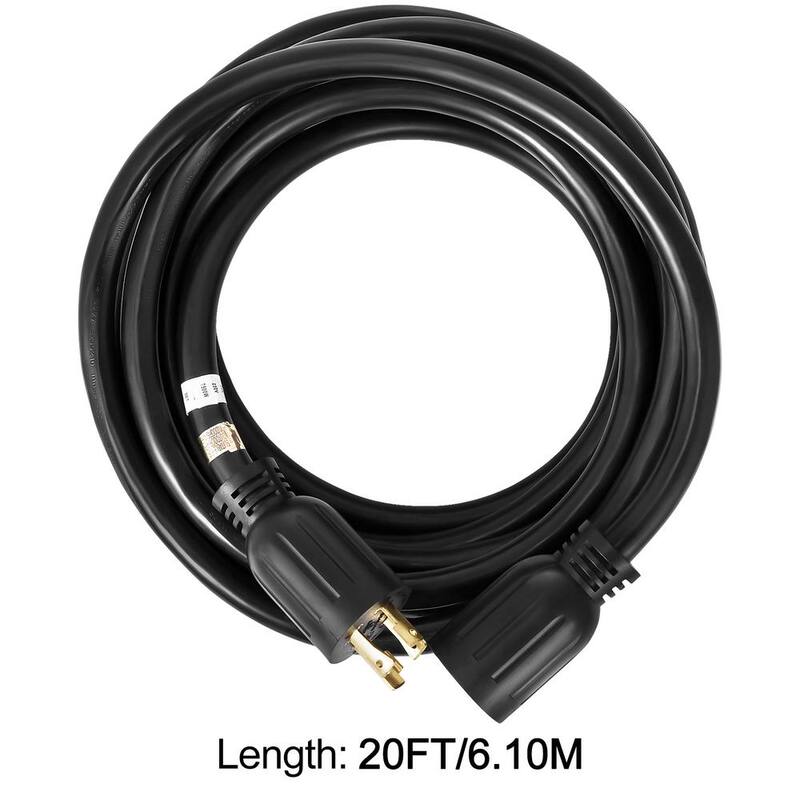 VEVOR Generator Power Cord 20 ft. 30 Amp RV Power Extension Cord 10AWG/4C SJTW NEMA L14-30 with Strap Locked Plug for RV Home - FDJYCX20FT30A0001V1