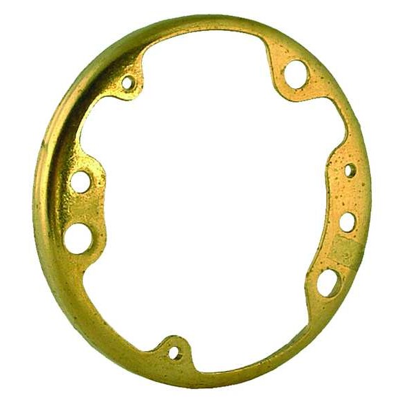 Raco Electrical Box Cover, 0 Gangs, Round, Brass, Single Receptacle Cover - 6298