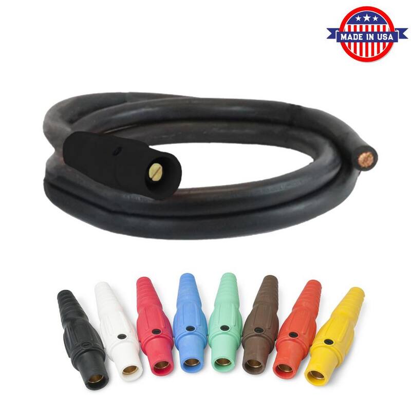 POWER ASSEMBLIES 10 ft. 4/0 AWG Type W 400 Amp 600-Volt Black Series 16 Male Camlock to 1/2 in. Single Hole Lug Generator Extension Cord - PWA40TW16010MLE