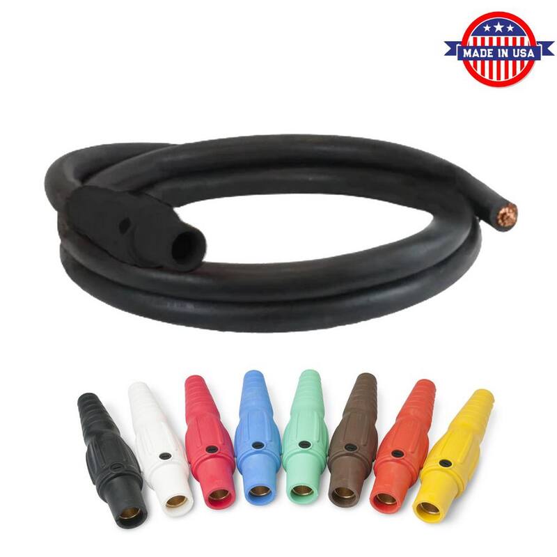 POWER ASSEMBLIES 10ft 4/0 AWG Type W 400 Amp 600V Black Series 16 Female Camlock to 1/2in Single Hole Lug Generator Extension Cord - PWA40TW16010FLE
