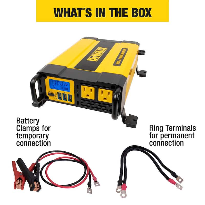 DEWALT 1000-Watt Portable Car Power Inverter with Triple USB Ports - DXAEPI1000