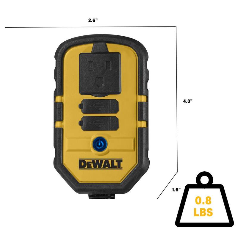 DEWALT 140-Watt Portable Car Power Inverter with Dual USB Ports - DXAEPI140