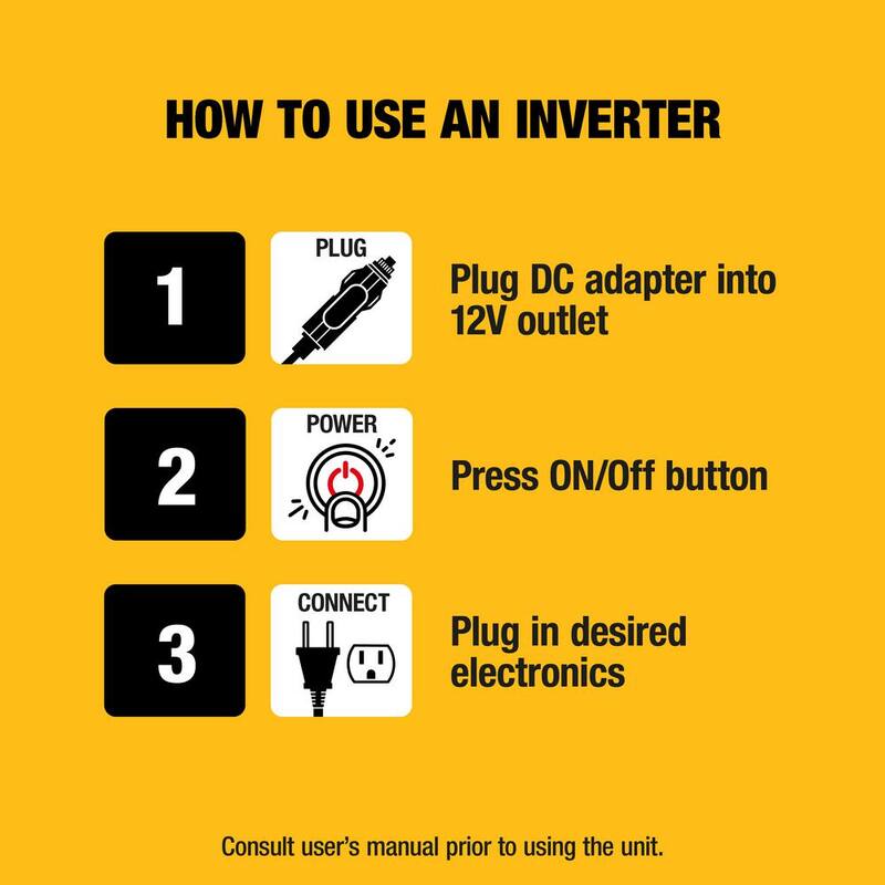 DEWALT 140-Watt Portable Car Power Inverter with Dual USB Ports - DXAEPI140
