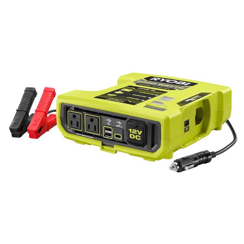RYOBI ONE+ 18V 1000-Watt Max 12-Volt Automotive Power Inverter - RYi1030A