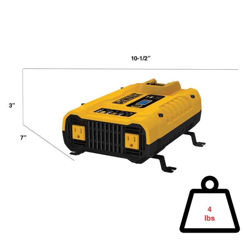 DEWALT 3-Way 1000-Watt Power Inverter Compatible with 20-Volt XR 5 AH Lithium-Ion Battery (Not Included) - DXAEPIP3W