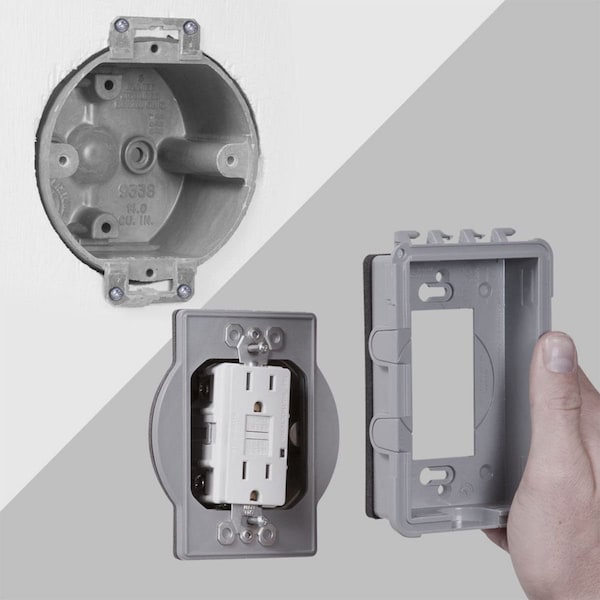 Taymac Electrical Box Cover, Outlet Box Type, 1 Gang, Round, Polycarbonate, In-Use Cover - MM410CA