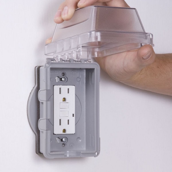 Taymac Electrical Box Cover, Outlet Box Type, 1 Gang, Round, Polycarbonate, In-Use Cover - MM410CA