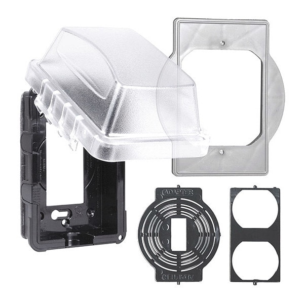 Taymac Electrical Box Cover, Outlet Box Type, 1 Gang, Round, Polycarbonate, In-Use Cover - MM410CA