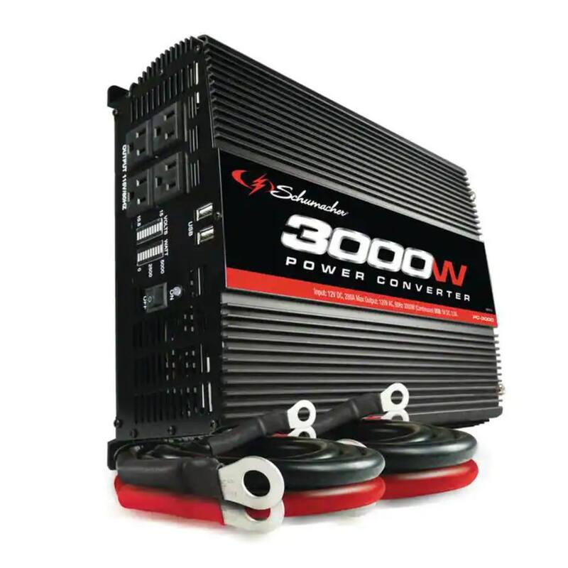 Schumacher Electric 3000 Watt 12 Volt Battery Power To 120 Volt AC Power Converter - PC-3000