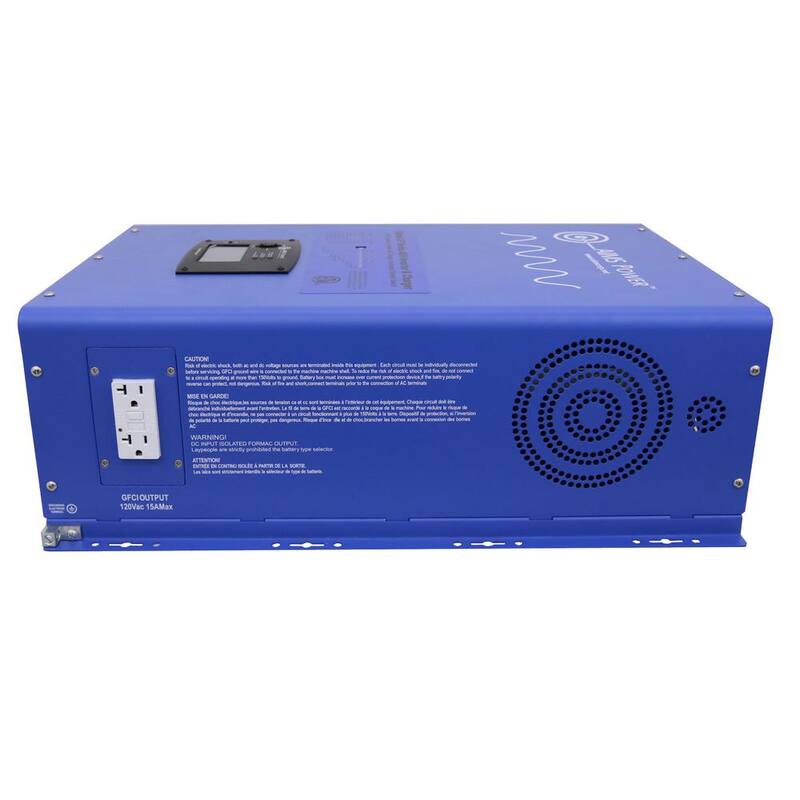 AIMS POWER 12,000-Watt Pure Sine Inverter Charger 48-Volt DC to 120-Volt/240-Volt AC Split Phase Output ETL Listed UL 1741 - PICOGLF120W48V240VS