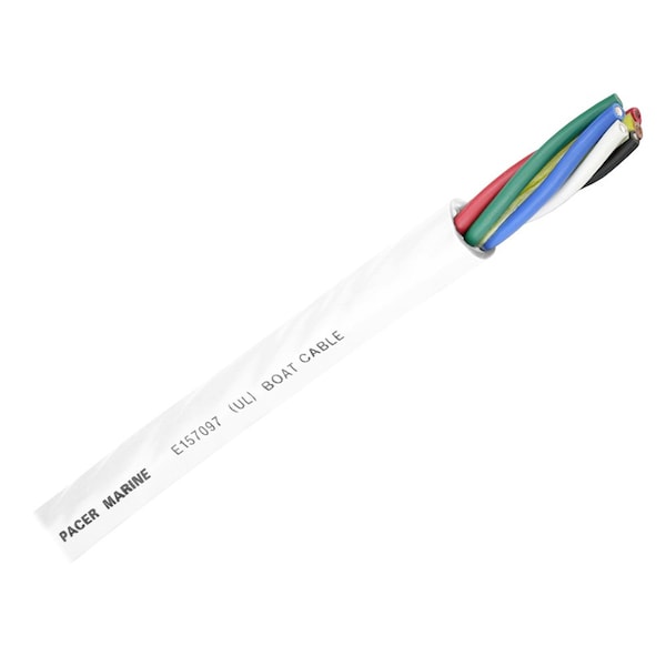 Pacer Group Pacer Round 6 Conductor Cable, 100', 16/6 AWG, Black, Brown, Red, Green, Blue White - WR16/6-100
