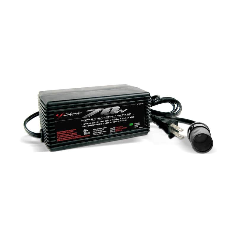 Schumacher Electric 70 Continuous Watt/140 Peak Watt AC-to-DC Power Inverter with 12-Volt DC Port, LED Indicator - PC-6