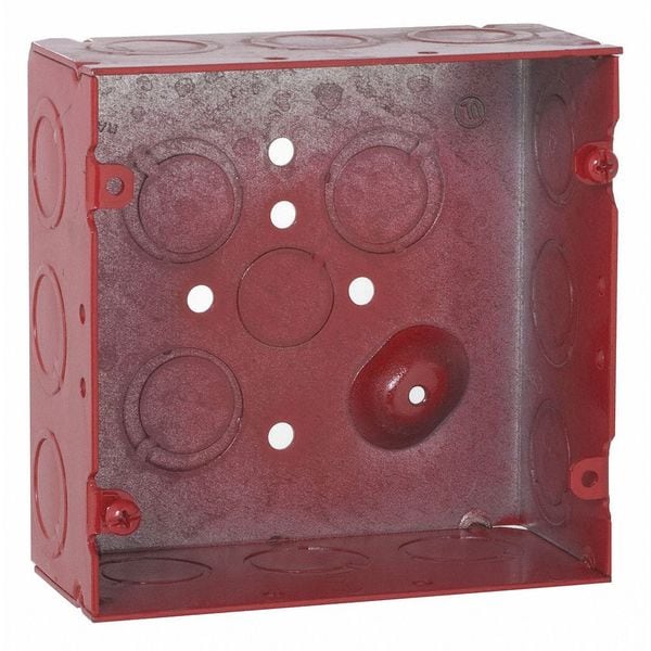 Raco Electrical Box, 42 cu in, Outlet Box Type, Steel, Square Shape - 911-12
