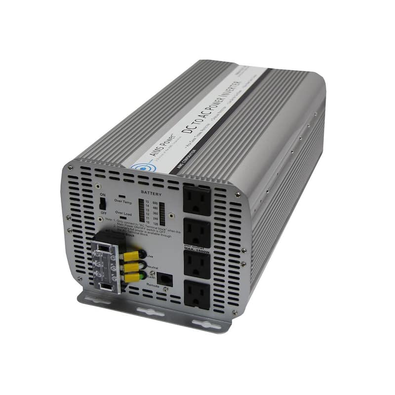 AIMS POWER 5,000-Watt Modified Sine Inverter 12-Volt DC to 120-Volt - PWRINV500012W