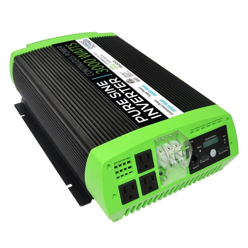 Unbranded 3000-Watt Continuous 6000-Watt Surge Peak Power Pure Sine Wave Inverter w/Digital LCD Display - PS2001