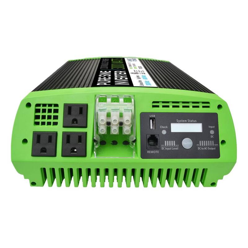 Unbranded 3000-Watt Continuous 6000-Watt Surge Peak Power Pure Sine Wave Inverter w/Digital LCD Display - PS2001