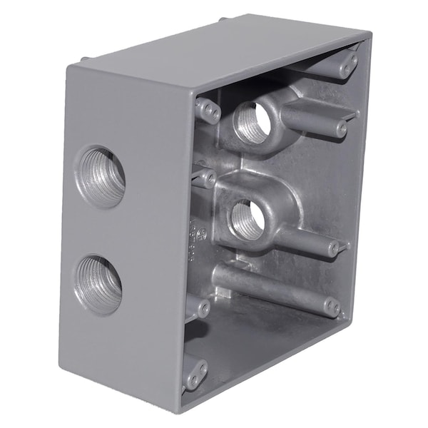 Sigma Electric Outlet Box, 2 Gangs, Die-Cast Metal - 14351-5