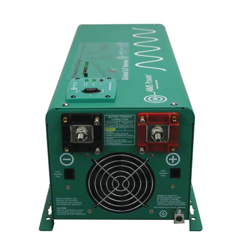 AIMS POWER 2,500-Watt Pure Sine Inverter Charger 12-Volt DC to 120-Volt AC - PICOGLF25W12V120AL