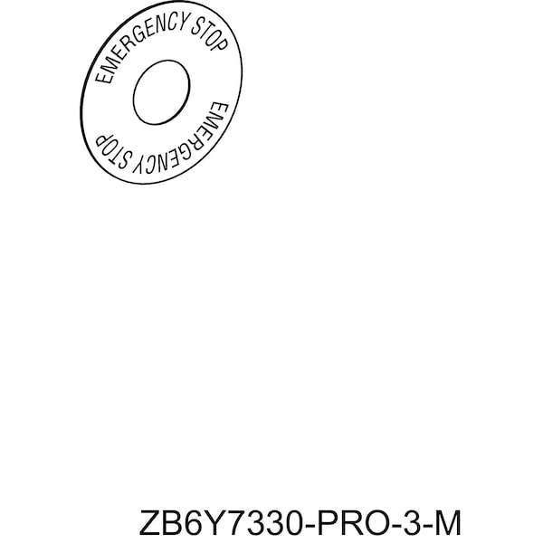 Schneider Electric Legend, Harmony XB6, 45 mm para botón de parada de emergencia, marcado EMERGENCY STOP - ZB6Y7330