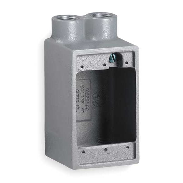 Killark Weatherproof Electrical Box, 28 cu in, FDS Box Type, 1 Gang, Malleable Iron - FDS-2M