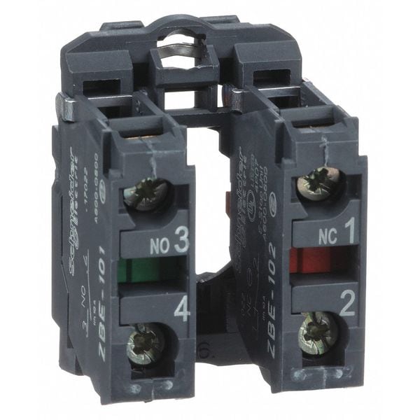 Bloque de contacto Schneider Electric, 1NA + 1NC de accionamiento lento, 22mm - ZB5AZ105