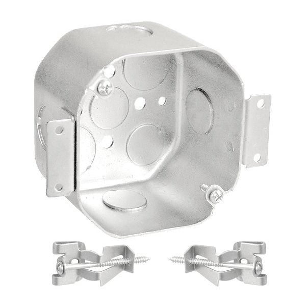 Southwire Electrical Box, 20 cu in, Octagon Box Type, Steel, Octagon Shape - 54171-OW