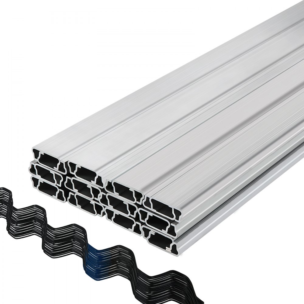 VEVOR Spring Wire and Lock Channel,6.56ft Spring Lock & U-Channel Bundle for Greenhouse, 20 Packs PE Coated Spring Wire & Aluminum Alloy Channel, Plastic Poly Film or Shade Cloth Attachment w/Screws - YMCKCTZLHJ2202VQ5V0