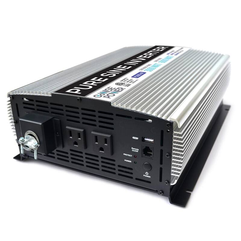 GoWISE USA 3,000-Watt Continuous/6,000-Watt Peak Pure Sine Wave Inverter with AC Hardwire Terminal Block - PS1006
