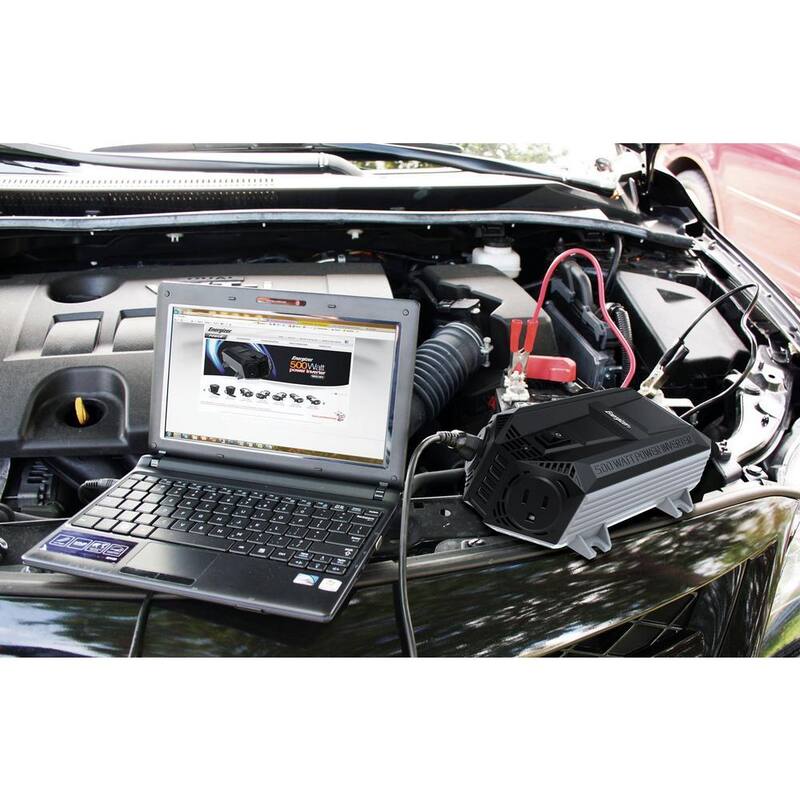 Energizer EN548 500-Watt Power Inverter 12V DC to AC Plus 4 x 2.4A USB charging ports Total 9.6 Amps - EN548