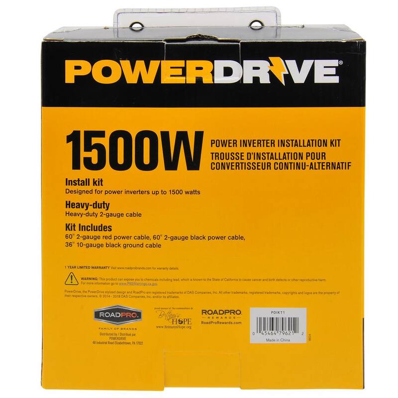 PowerDrive 1500-Watt Power Inverter Installation Kit - PDIKT1