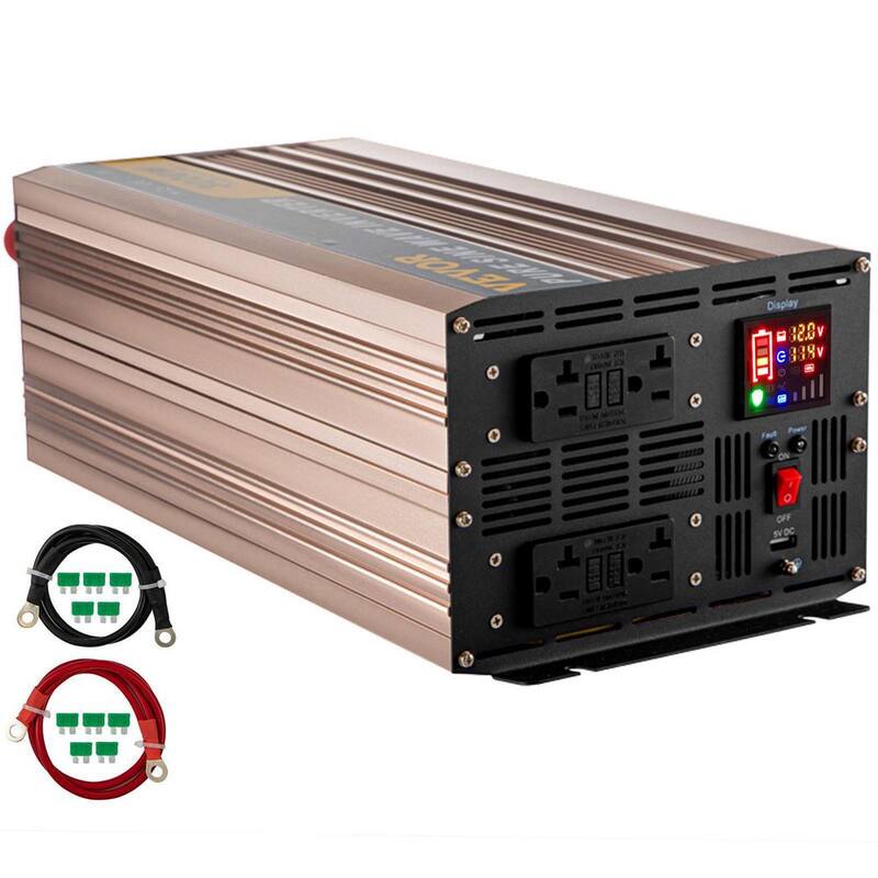 VEVOR Pure Sine Wave Inverter 3000 Watt Power Inverter DC12V to AC110V with LCD Display USB Port for Car RV Truck Solar System - CZXNBQDDDLZ3KYASKV9