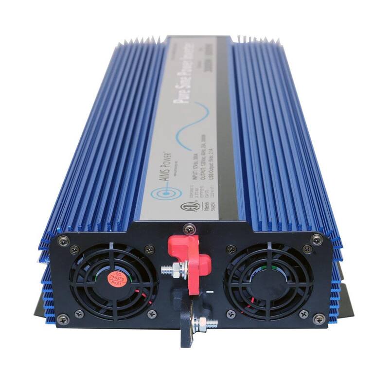 AIMS POWER 2,000 Pure Sine Inverter 12-Volt DC to 120-Volt AC ETL Listed to UL 458 - PWRI200012120S