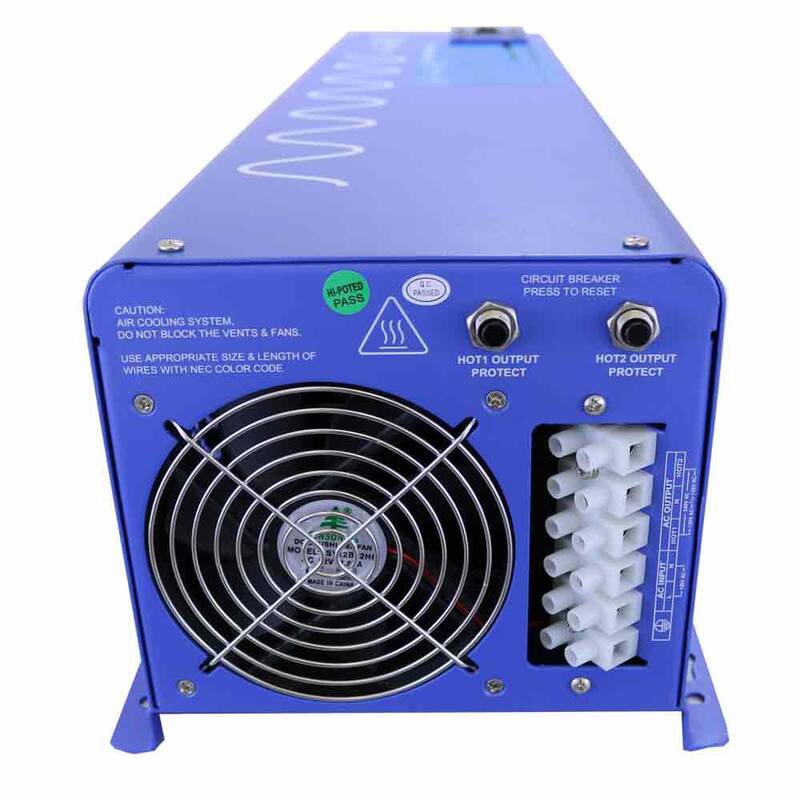 AIMS POWER 4,000-Watt Pure Sine Inverter Charger 12-Volt DC to 120-Volt/240-Volt AC Split Phase Output - PICOGLF4012120240VS