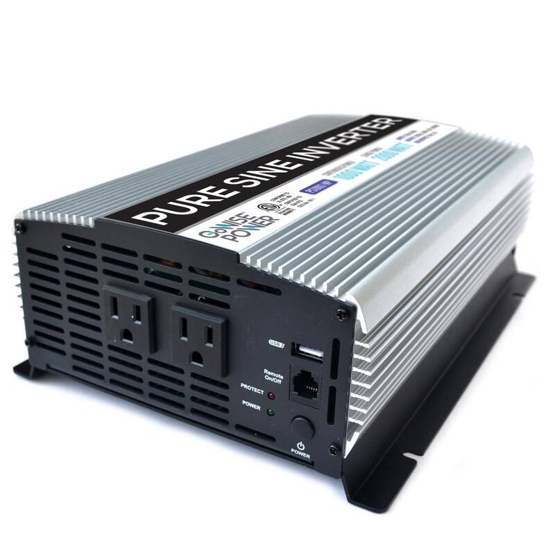 GoWISE USA 1,000-Watt Continuous/2,000-Watt Peak Pure Sine Wave Inverter - PS1002