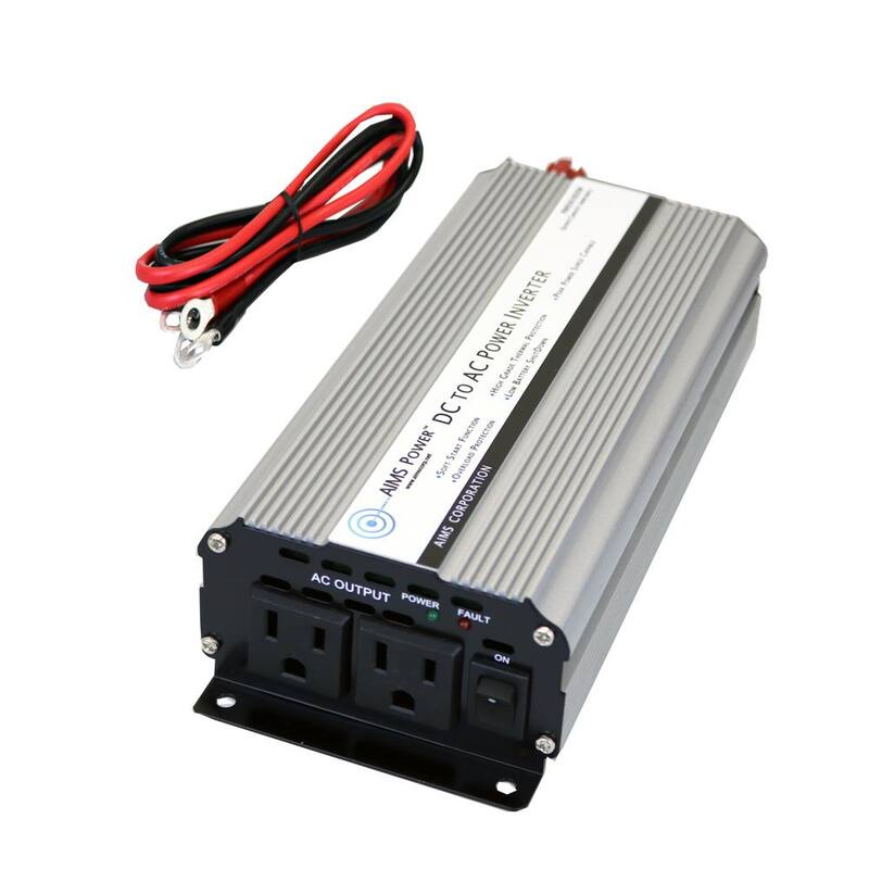 AIMS POWER 800-Watt Modified Sine Inverter 12-Volt DC to 120-Volt - PWRINV800W