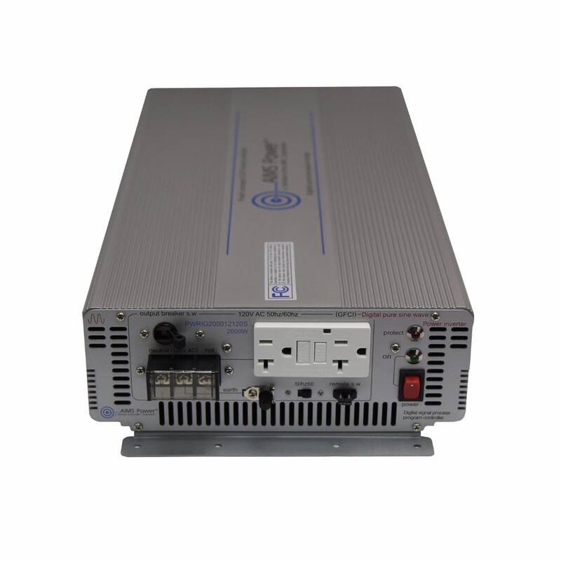 AIMS POWER 2,000-Watt Pure Sine Industrial Grade Inverter 12-Volt DC to 120-Volt AC - PWRIG200012120S
